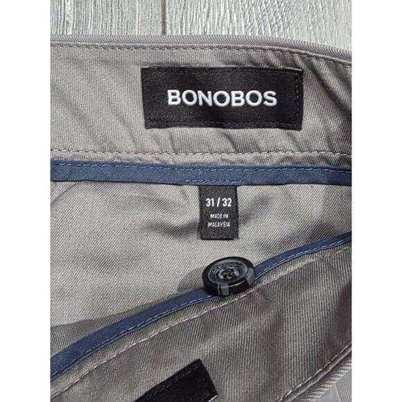 Bonobos Pants Mens 31/32 Gray Slim Chino Straight Flat Front A003331 - Picture 5 of 11